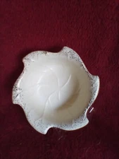 Mid Century Modern Small Bowl White w/ Gold Flecks Made in USA Vintage No 275 B