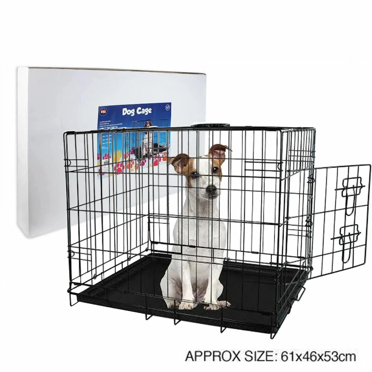 Dog Cage Small Pet cage for dogs puppy or cat Foldable dog cage - Small -  61cm