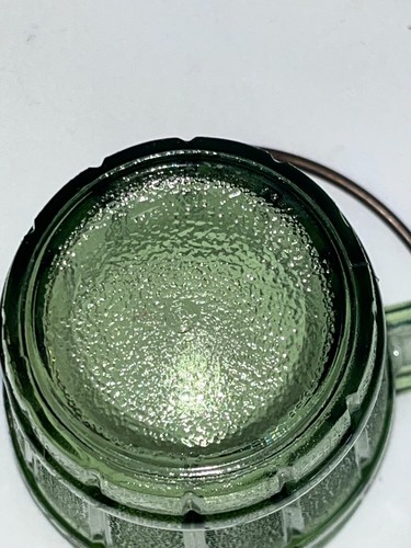 Vintage Green Glass Ashtray Small Bucket w/ Handle - Picture 4 of 8