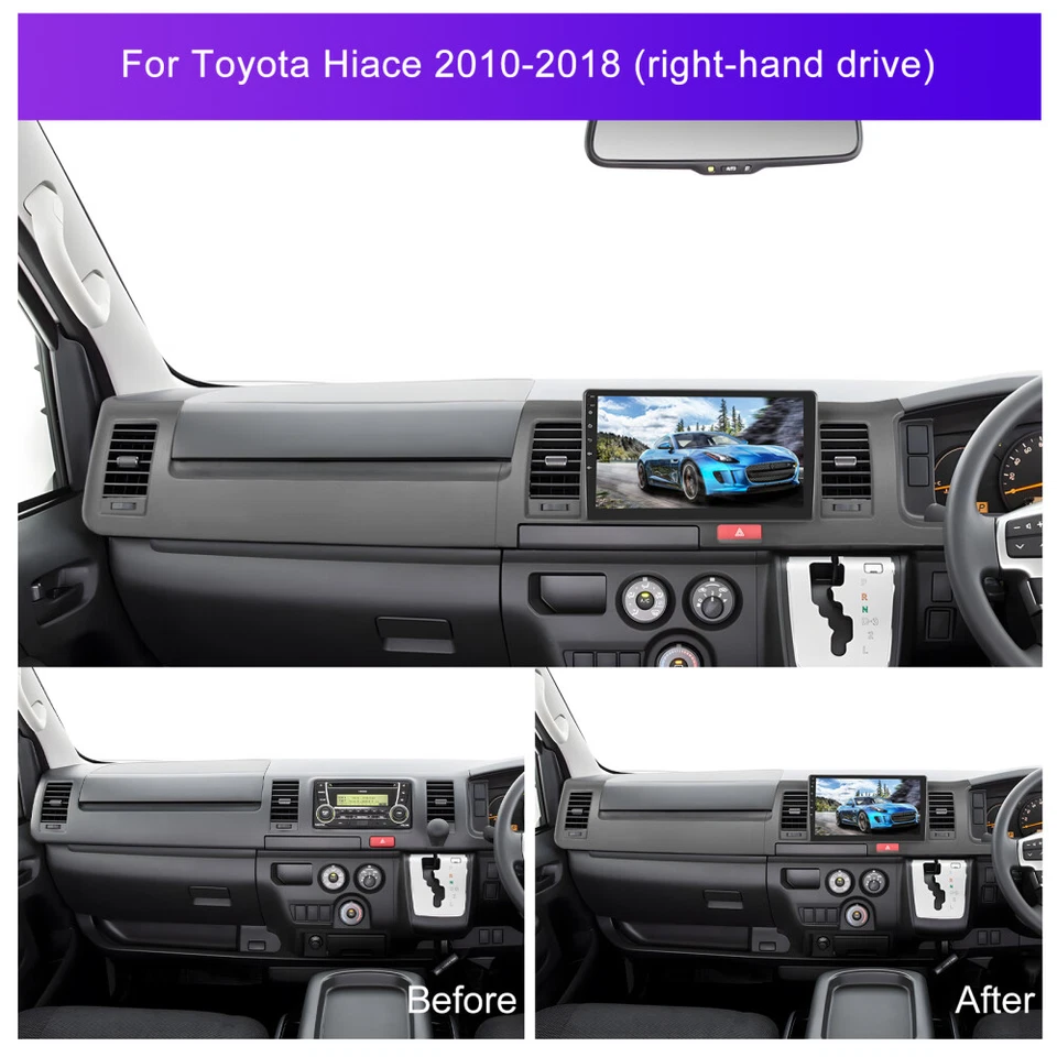 For 2004-2019 Toyota Hiace Carplay Android 14 Auto Head Unit Car Radio GPS WIFI - image 4 of 4