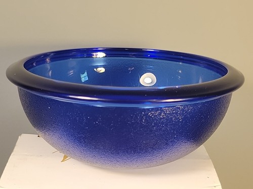 VTG ARCOROC FRANCE COBALT BLUE GLASS ROLLED RIM TEXTURED 5" MIXING BOWL 2 Avail - Picture 2 of 9