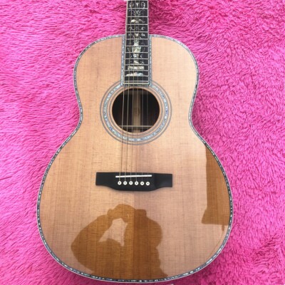 39'' Solid Cedar OOO Type Acoustic Guitar Abalone Inlays Ebony Fingerboard