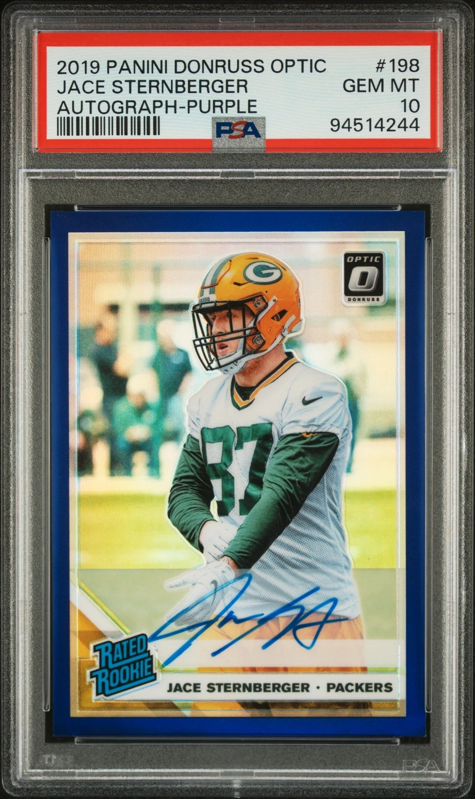 Jace Sternberger Panini Donruss Optic #198 Autograph-Purple