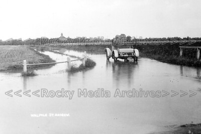 Ppc-12 Flooded Road, Walpole St Andrew, Norfolk August 1912. Foto