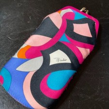 Emilio Pucci Pouch Clasp Glasses Case Pink Black Blue From Japan