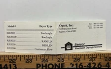 Optek Inc Galena Ohio Farm Sensor Drying Controls Vintage Business Card
