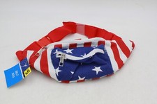 American Flag Fanny Pack Red White Blue 2 Zipper Compartments NWT Stars Stripes