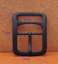 1-1/2" Heavy Duty Solid Black Matte Center Bar Leather Belt Buckle Replacement