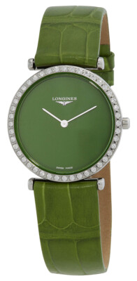 Longines La Grande Classique Green Leather Diamonds Womens Watch L4.523.0.60.2