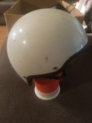 Vintage Bell Toptex White Motorcycle Half Helmet Shorty Size