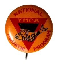 1930s YMCA National Aquatic Program Flying Fish 0.75" Celluloid Pinback Button