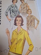 Shirt Blouse Top 16 Butterick 2683 Sewing Pattern UC VTG 60's Button Overblouse