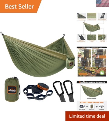 Quick Setup Portable Hammock with Tree Straps - Ideal for Hiking & Camping