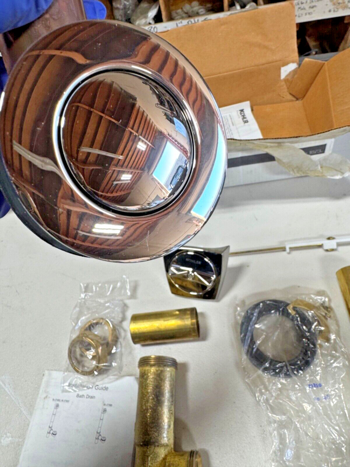 KOHLER Tub Drain 7160-TF-SN Vibrant Polished Nickel Finish Open Box-As Is