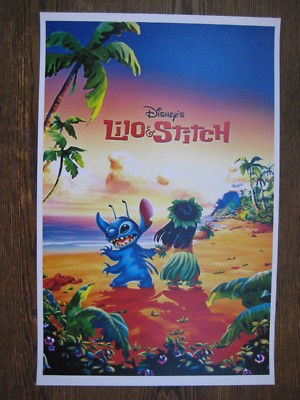 2002 Disney Lilo and Stitch Movie Poster 11x17 Chris Sanders