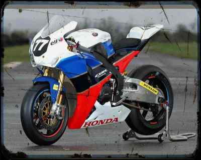 Honda Tt Legends Team 1 A4 Blechschild Motorrad Oldtimer gealtert
