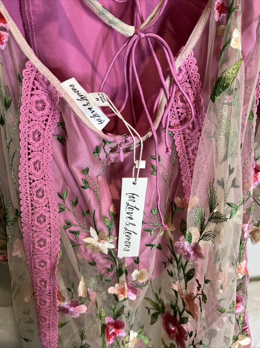 For Love & Lemons Luna Embroidered Bouquet Floral Maxi Dress M | eBay