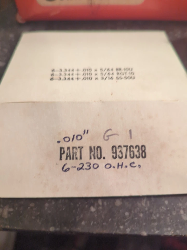 Juego de anillos de pistón 1962-1973 Willys Kaiser Jeep Tornado 230 OHC seis M715 .010 más Foto 4 de 4