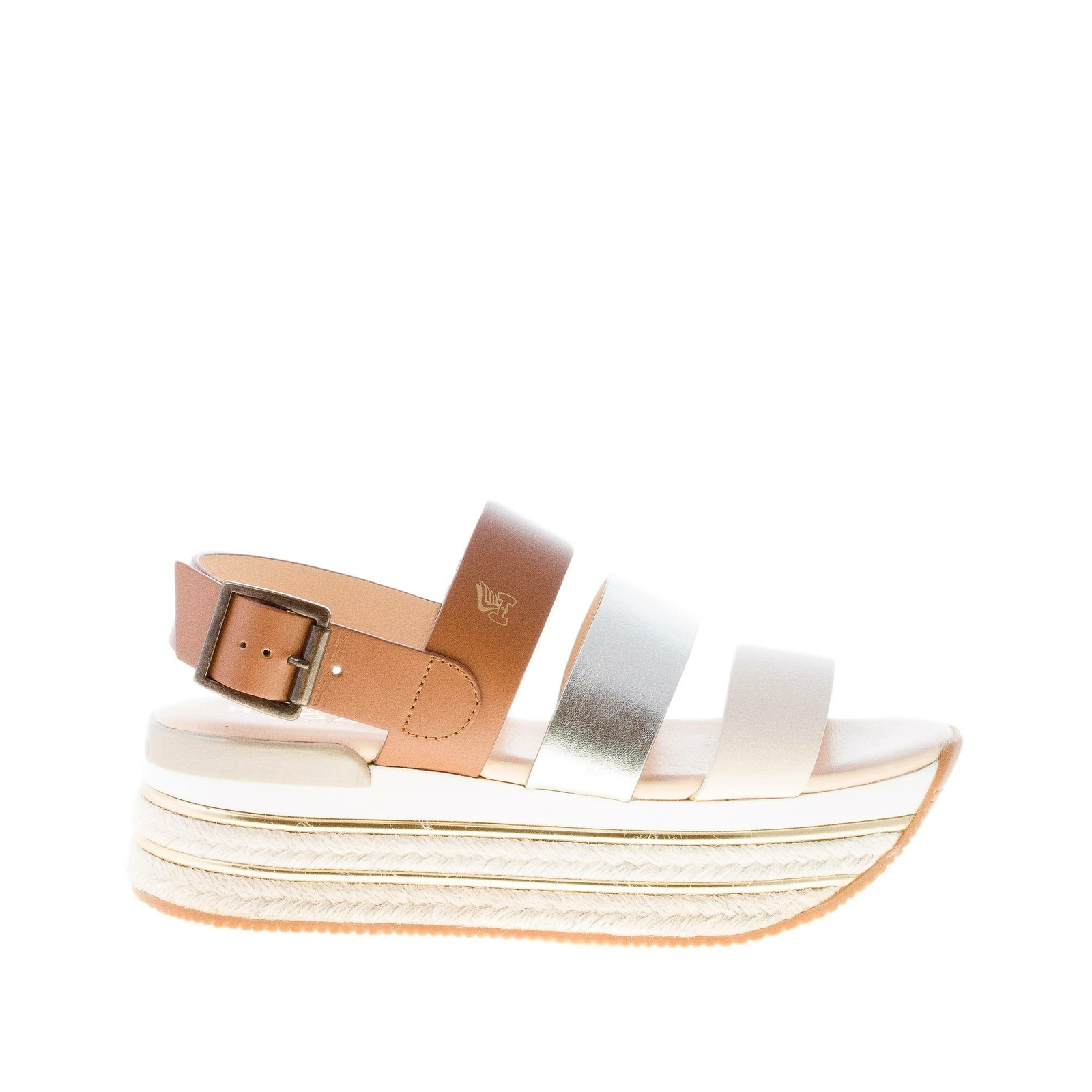 Сандалии HOGAN scarpe donna Sandalo H430 на платформе pelle multicolore Suola длиной 5,5 см