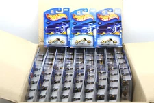 77pc 2002 Hot Wheels Blast Lane Gold Motorcycle Mattel #136+1999 Orange NOC     