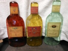 Flat Acrylic Wine Bottles 12" H- Wall Decoration, Set of 3 13-14 Oz. Each USED
