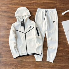 Tuta  Nike  Tech Fleece  Cappuccio Bianco Felpa E Pantalone Taglia XL !!!