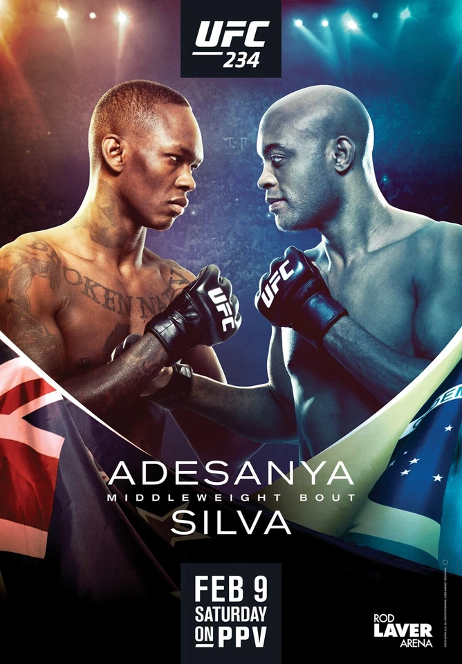 Fight Poster UFC 234 Israel Adesanya vs. Anderson Silva 11X16