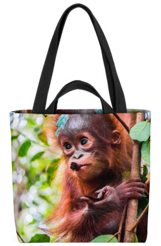 Bolsa orangután mono selva bebé selva selva animales zoológico monos safari - Imagen 1 de 5