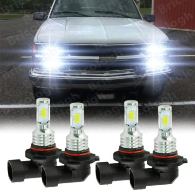 For Chevy C/K Pickup Silverado Suburban Tahoe 1994-1998 - 4X LED Headlamp Bulb A
