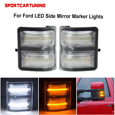 LED Side Mirror Marker Lights For 2008-2016 Ford F250 F350 F450 F550 Super Duty