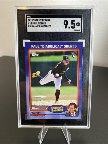 Paul Skenes RC 2024 Topps x Chris Berman Rookie Nickname Nameplate #12 SGC 9.5