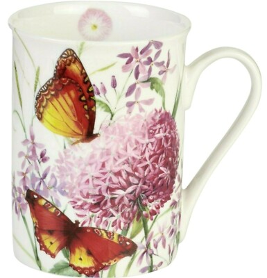 Becher Bone China Schmetterlinge Blumen Allium Garden IHR Ideal Home Range