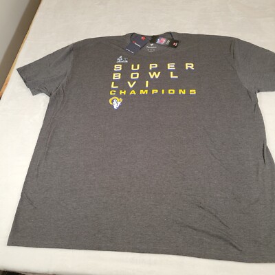 LA Rams Fanatics Signed Heather Charcoal Super Bowl LVI Champions Tee 4XL 1626