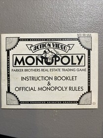 Monopoly (Nintendo NES, 1985) Cartridge and Manual working