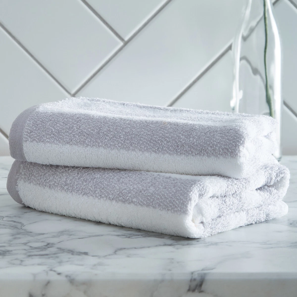 Henley Striped Bath Towel 100 Cotton Towels Modern Luxury Soft