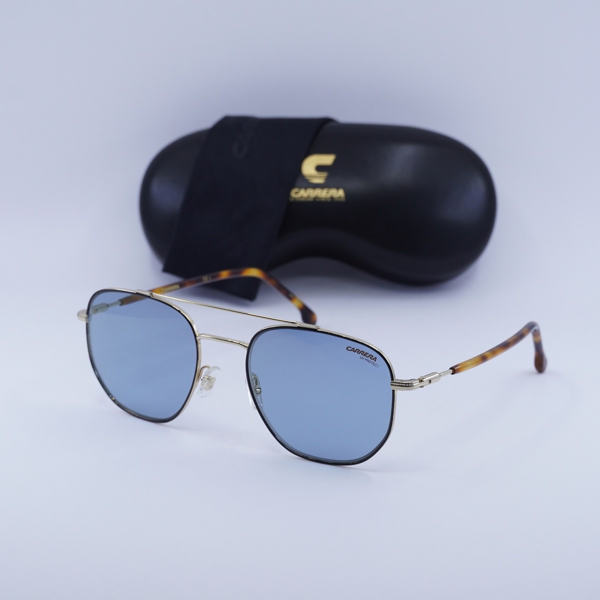Blue Brown Gold Sunglasses Amazon.com: Street Knitted Square Gold Frame Gem Cut Rimless  main image 2