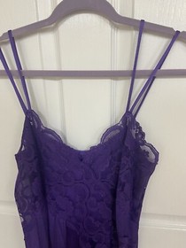 Vintage Purple Cascading Lace Gothic Sexy Sheer Lingerie M