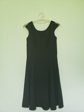 Vtg Alyn Paige Juniors 9 / 10 Dress Sleeveless Black Round Neck Fit N Flare LBD
