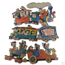 Vtg 1950 s Disney CASEY JR. CIRCUS TRAIN Hanging WALL PLAQUE DECOR 3 Piece Set