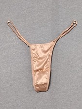 SKIMS Women's Woven Shine Stretch Pink Satin String Thong Panty 2X PN-STT-1450