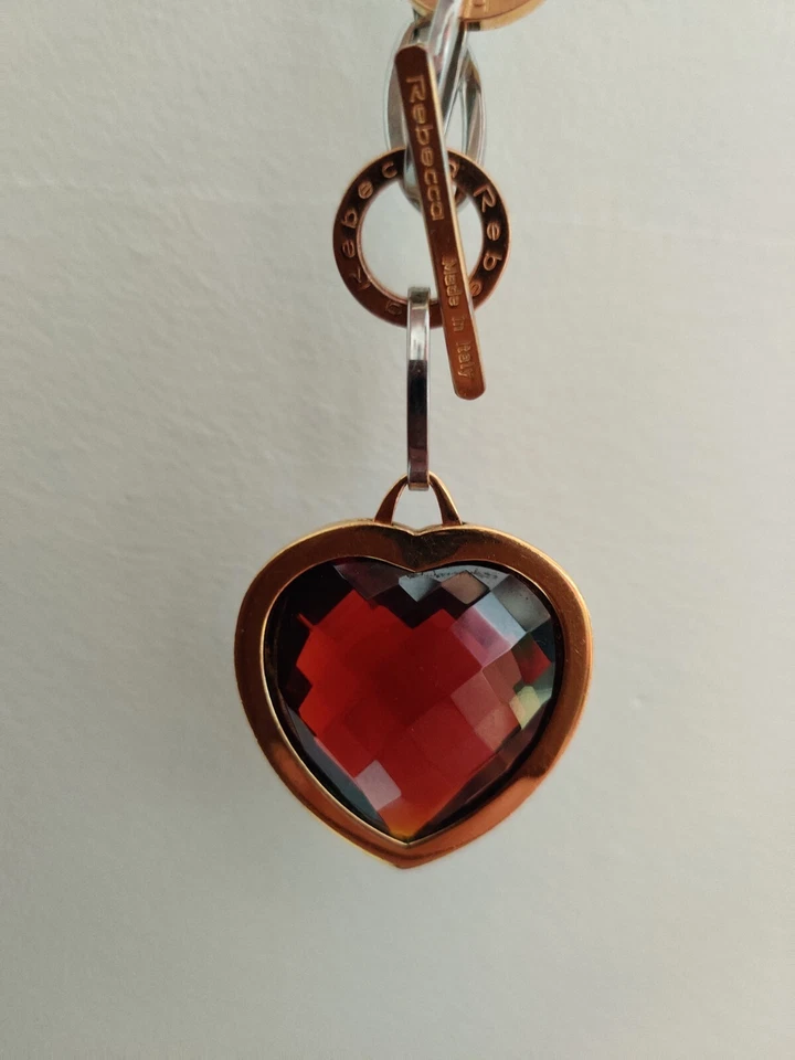 Collar Corazón Granate REBECCA Italia Colección Tropezienne Cadena Gruesa con 14K Foto 3 de 4