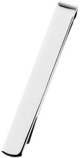 Orton West Mens Rhodium Plated Tie Slide - Silver