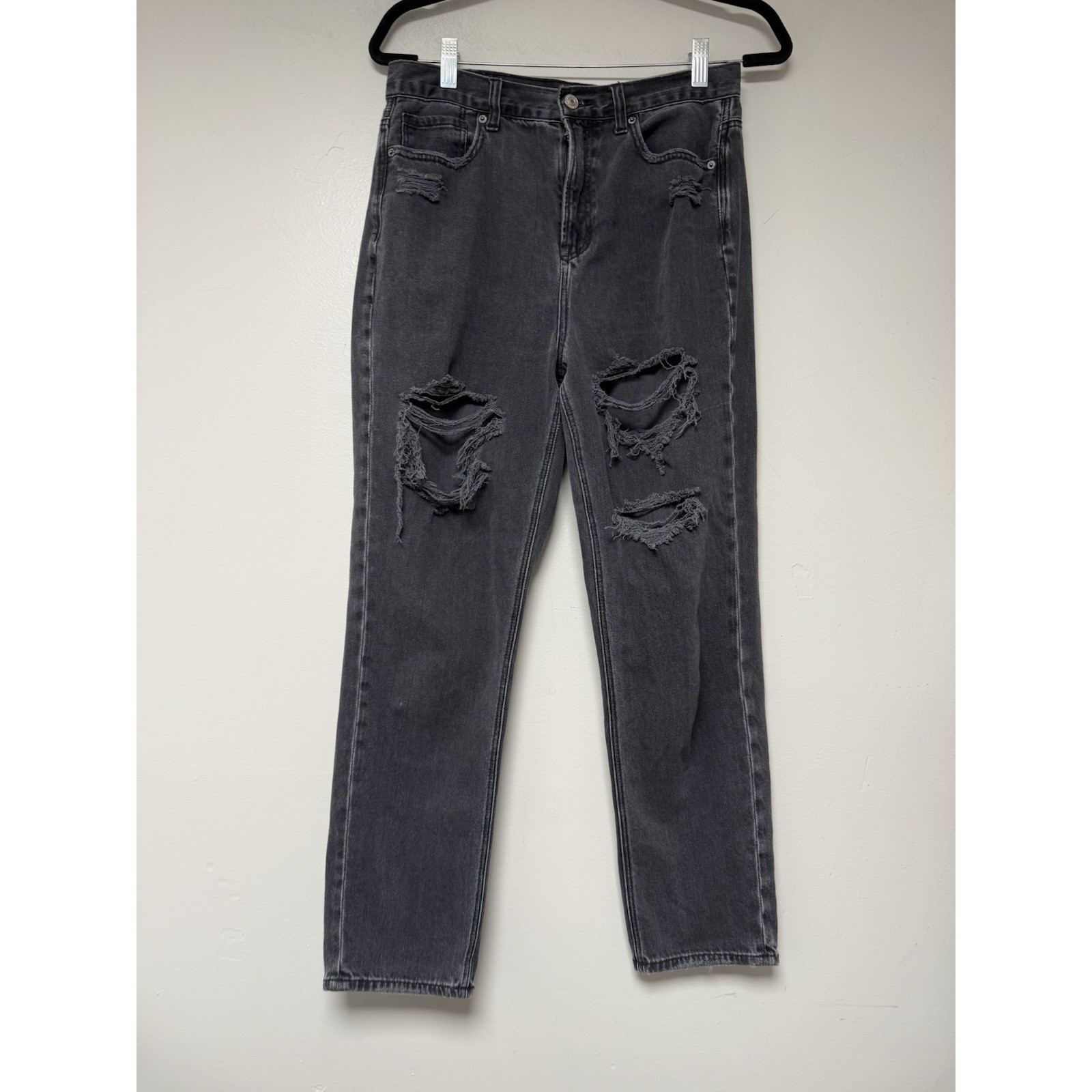 American Eagle Outfitters Mom Jeans Distressed Dark Wash Women's Size 8