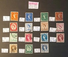 British Queen Elizabeth II Wilding Tudor Crown Stamps Off Paper