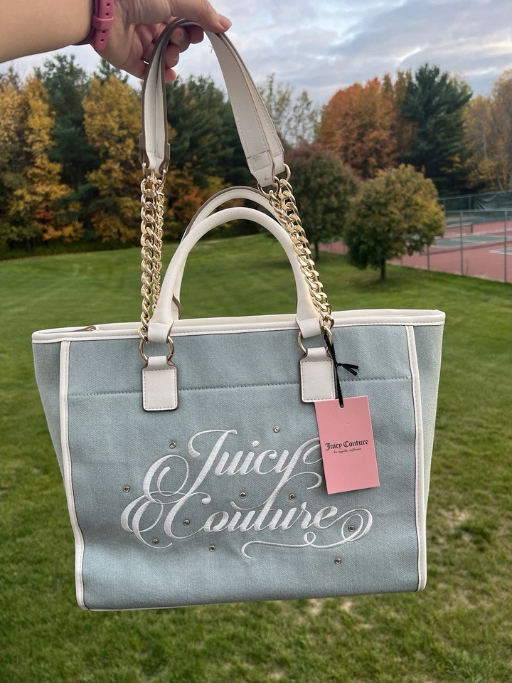 Bolso Grande Juicy Couture Juicy Beach Couture Azul Denim Nuevo con Etiquetas Y2K Foto 2 de 4