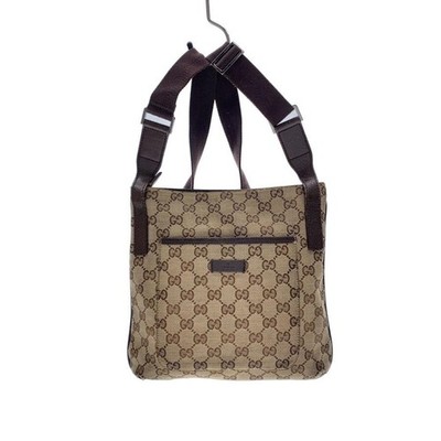 GUCCI GG Canvas Brown Shoulder Bag 122793 Women Auth