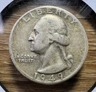 1949-P Washington Quarter - Actual Coin Shown - Free Shipping & Tracking INV#194