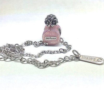 Charm Anhänger  Perfume  925 versilbert mit Damen Halskette Stainless Steel  