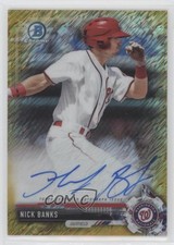 2017 Bowman Chrome Prospect Gold Shimmer Refractor 5/50 Nick Banks Auto nu7