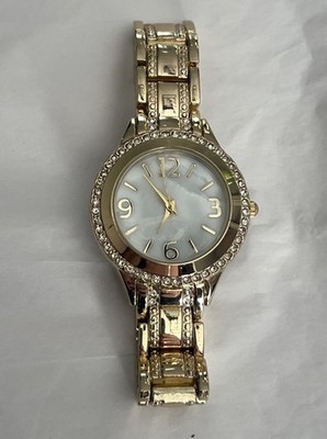 Gold-Tone Women's Analog Bracelet Dress Watch with Crystal Accents 78/1027